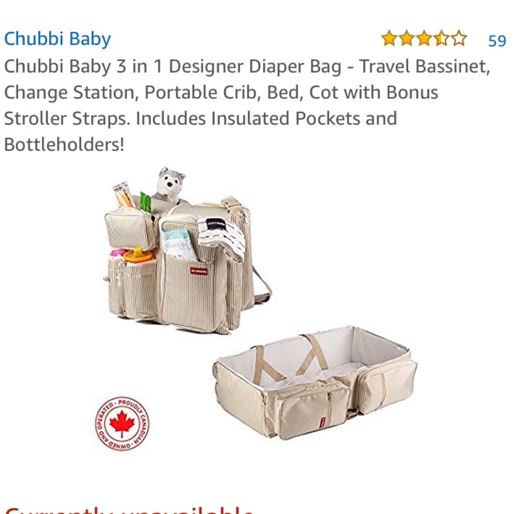 Chubbibaby 3 in 1 Diaper Bag